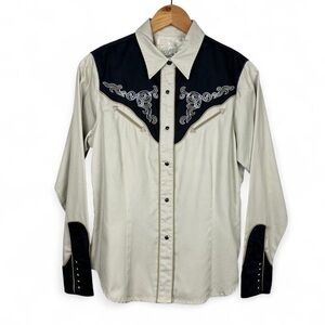 Roper Black and Cream Western Shirt